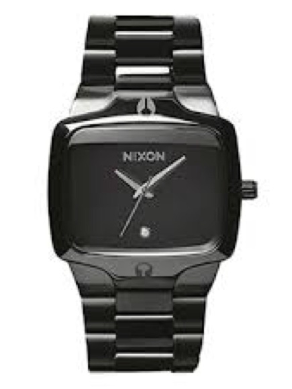 Nixon Black Square Dial Stainless Steel Bracelet Watch